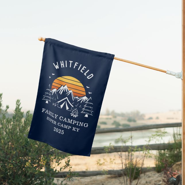 Family Vacation Camping Matching House Flag Custom (Insitu (Back))