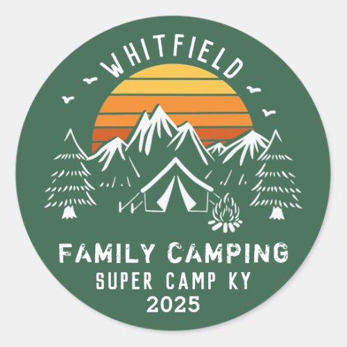 Family Vacation Camping Trip Classic Round Sticker