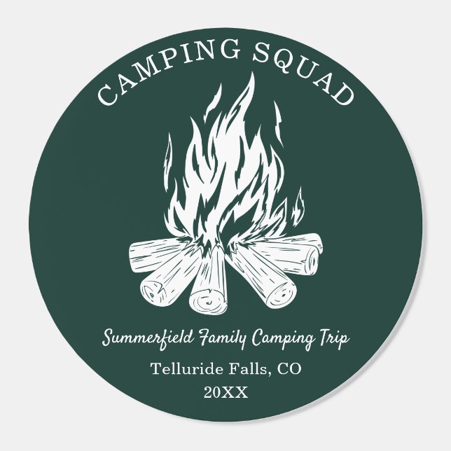Family Vacation Camping Trip Custom Classic Round Sticker (Single)