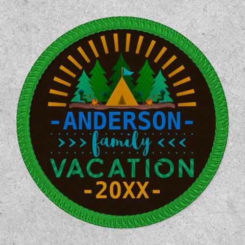 Family Vacation Camping Trip  Custom Name Year Patch