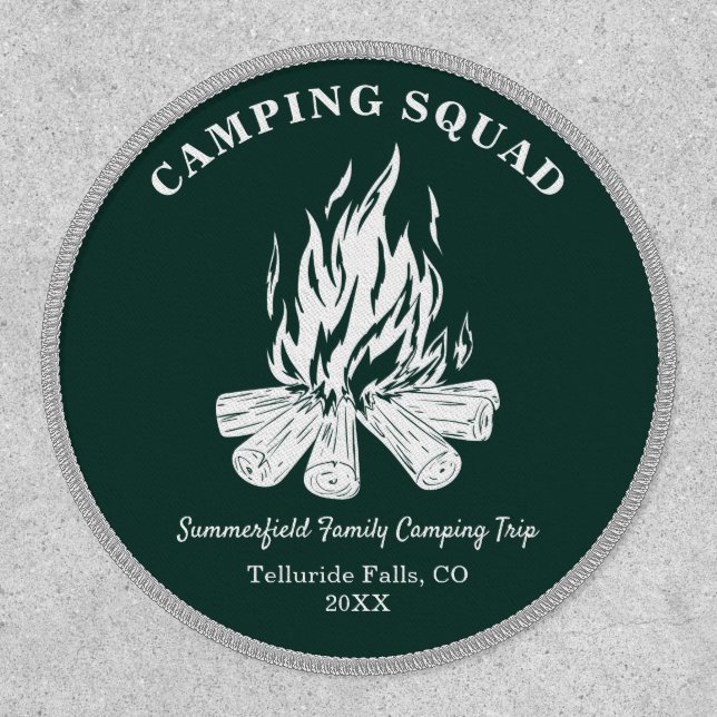 Family Vacation Camping Trip Custom Patch (Front)