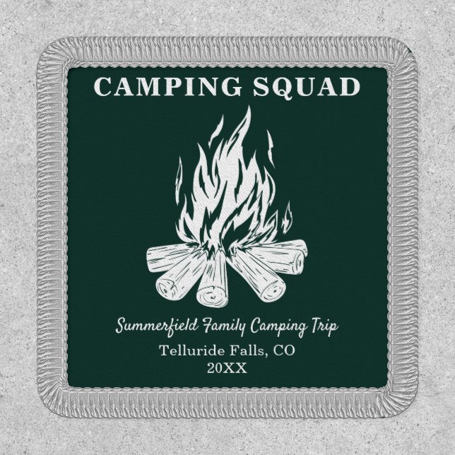Family Vacation Camping Trip Custom Patch (Front)