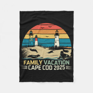Family Vacation Cape Cod 2025 Coastal Vacation Lig Fleece Blanket