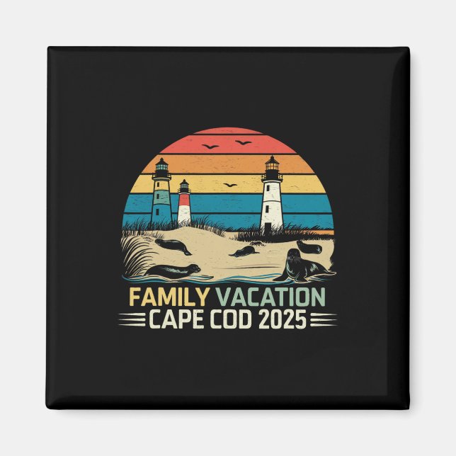 Family Vacation Cape Cod 2025 Coastal Vacation Lig Magnet (Front)