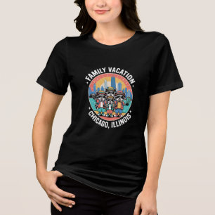 Family Vacation Chicago Illinois Matching Group Tri-Blend Shirt