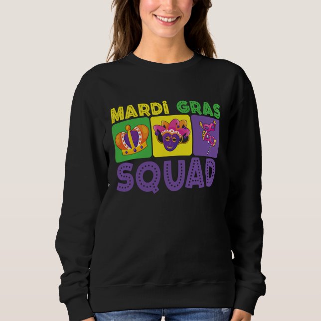 Family Vacation Couple Cute Mardi Gras Squad Sweatshirt (Front)