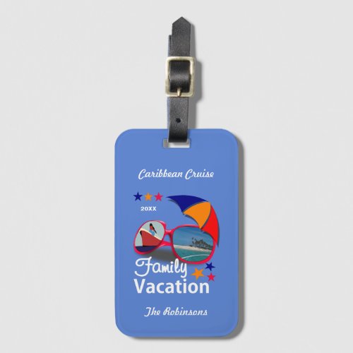 Family Vacation  Cruise Graphic Personalized Luggage Tag
