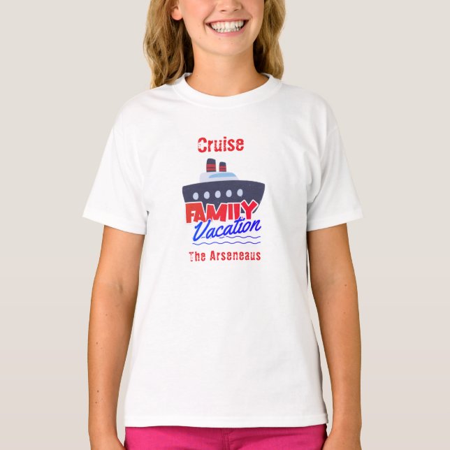  Family Vacation Cruise Personalize White T-Shirt (Front)