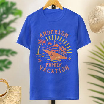 Family Vacation Cruise Ship Trip | Personalized V1 T-shirt by HaHaHolidays at Zazzle