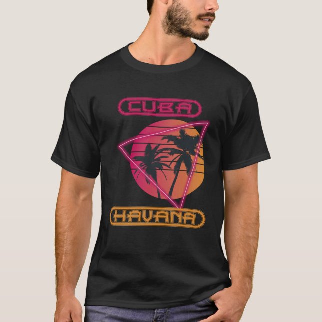 Family Vacation Cuba Havana Palm tree Beach Ocean T-Shirt (Front)