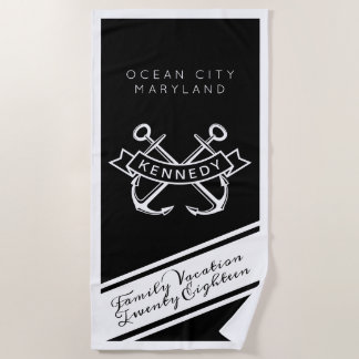 Family Vacation Destination, Year & Name Beach Towel