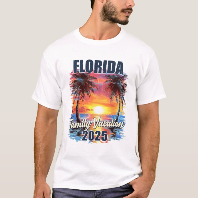 Family Vacation Florida 2025 Summer Trip Matching  T-Shirt (Front)