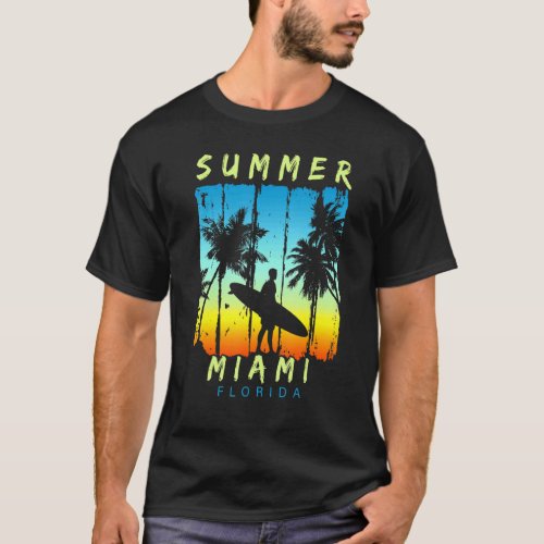 Family Vacation Florida Miami Sunset Beach T_Shirt