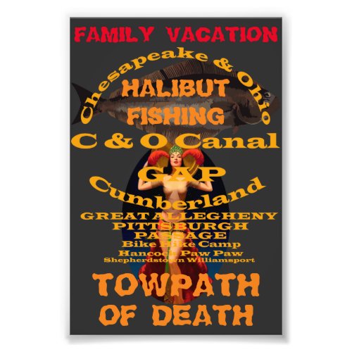 Family Vacation Halibut Fishing C  O Canal Cycle Photo Print