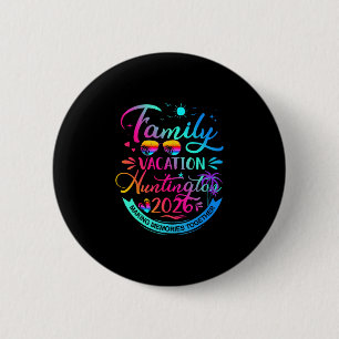 Family Vacation Huntington 2026 Palm Tree Gift Button
