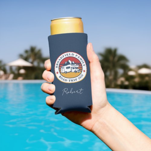 Family Vacation Keepsake Personalized Seltzer Can Cooler