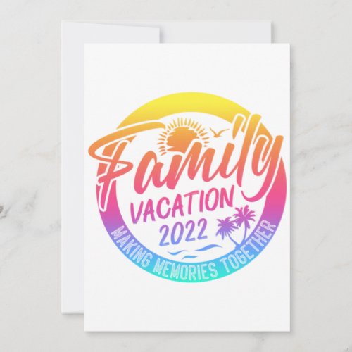 Family Vacation Making Memories Together Classic  Invitation