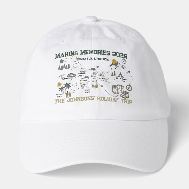 Family Vacation Map2026: Making Memories Adventure Hat (Front)