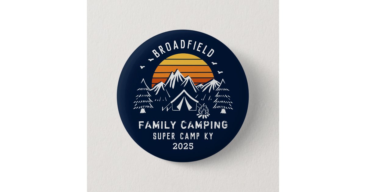 Family Vacation Matching Camping Custom Button | Zazzle