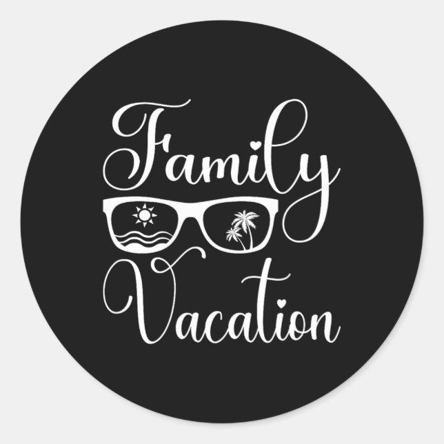 Family Vacation Matching Summer Trip  Classic Round Sticker (Front)