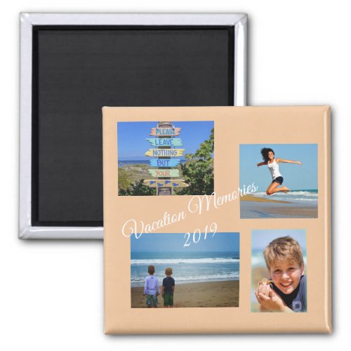 Family Vacation Memory Photo Magnet