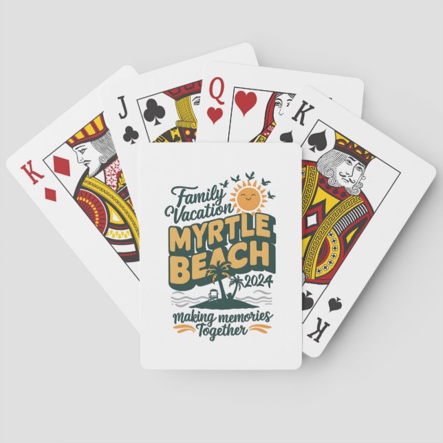 Family Vacation Myrtle Beach 2024 Making Memories  Poker Cards (Back)