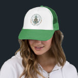 Family Vacation Nautical Boat Matching Custom Trucker Hat<br><div class="desc">Cute,  modern and personalized nautical theme featuring an anchor,  a boat wheel,  and a rope with modern typography

Add your family name and the year of your voyage or team name to make this a family or team outfit by clicking the "Personalize" button above</div>