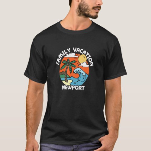 Family Vacation Newport Beach Rhode Island Beach B T_Shirt