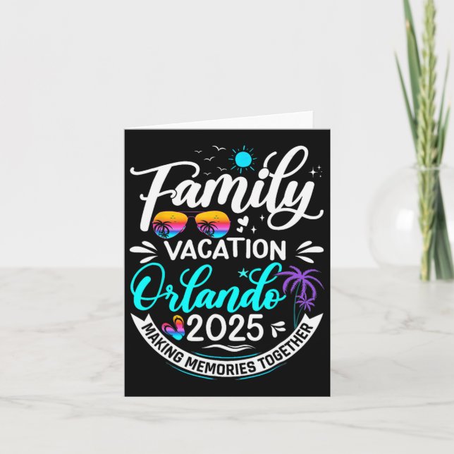 Family Vacation Orlando 2025 Beach Summer Vacation Card (Front)