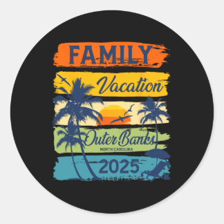 Family Vacation Outer Banks North Carolina 2025 Fa Classic Round Sticker