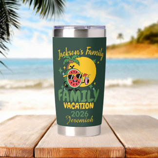 Family vacation personalized name matching insulated tumbler
