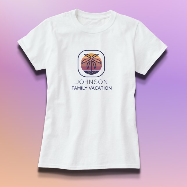Family Vacation Personalized Palm Tree T-Shirt (Creator Uploaded)
