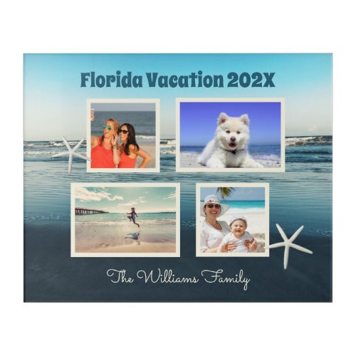 Family Vacation Photo Collage Personalized Wall Acrylic Print