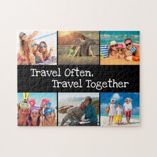 Family Vacation Photo Collage Travel Often Jigsaw Puzzle