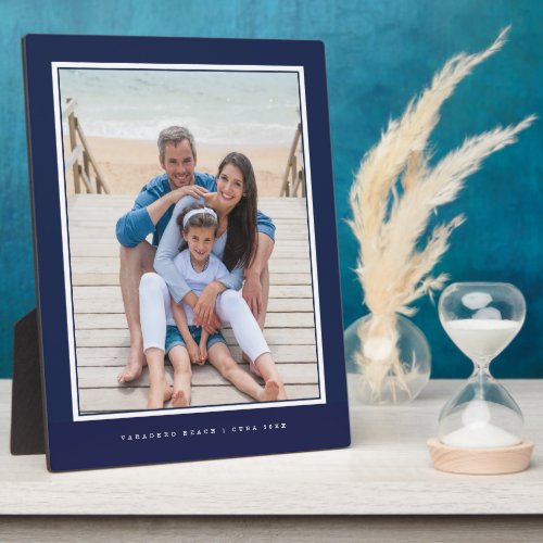 Family Vacation Photo Memory Keepsake Navy Frame