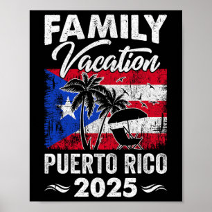 Family Vacation Puerto Rico 2025 Beach Summer Vaca Poster