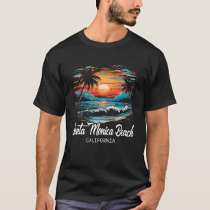 Family Vacation Retro Sunset California Santa Moni T-Shirt