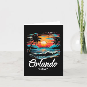 Family Vacation Retro Sunset Florida Orlando  Card