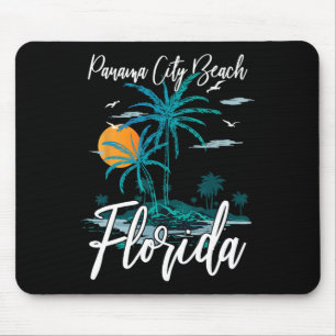 Family Vacation Retro Sunset Florida Panama City B Mouse Pad