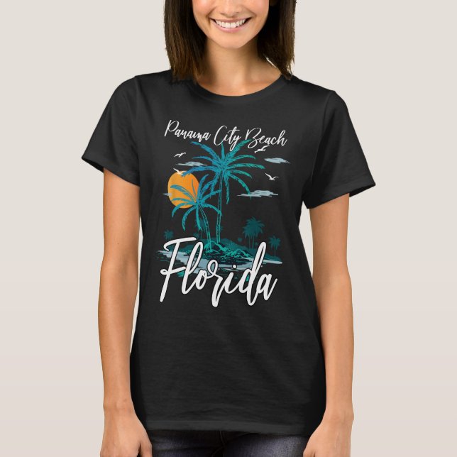 Family Vacation Retro Sunset Florida Panama City B T-Shirt (Front)