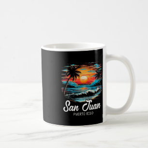 Family Vacation Retro Sunset Puerto Rico San Juan Coffee Mug
