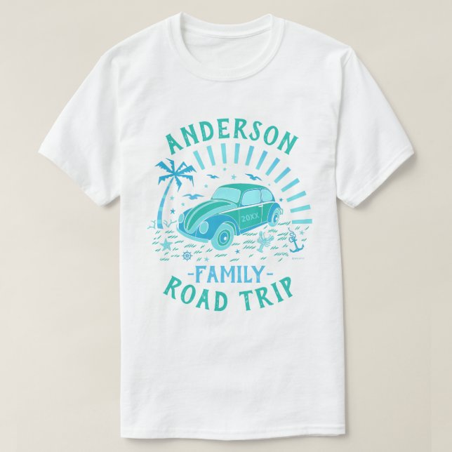 Family Vacation Road Trip Car | Personalized V2 T-Shirt (Design Front)