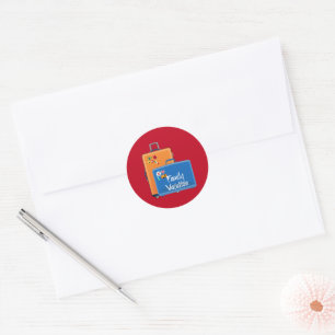 Family Vacation, Suitcases Ready, Classic Round Sticker