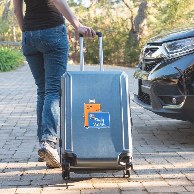 Family Vacation, Suitcases Ready, Sticker (Suitcase Insitu)