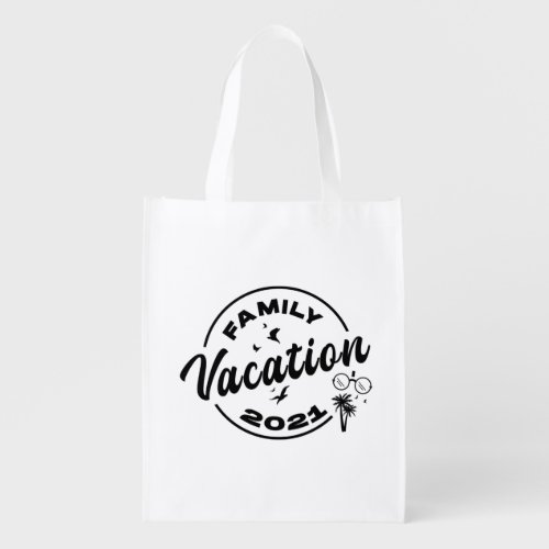 Family Vacation Summer Vibe T_Shirt Grocery Bag