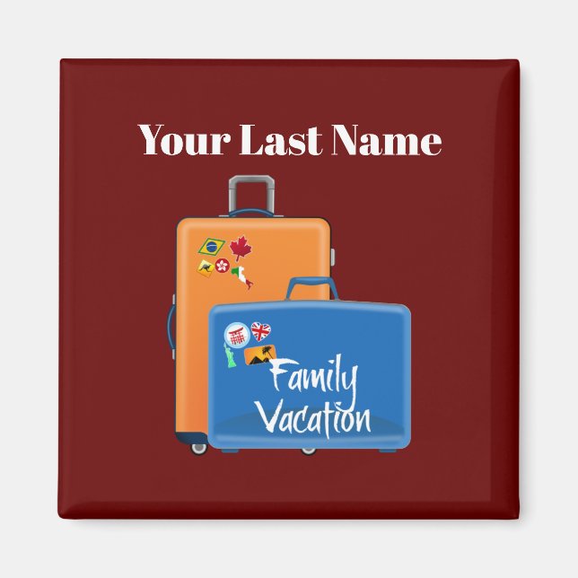 Family Vacation Template, Customizable Magnet (Front)