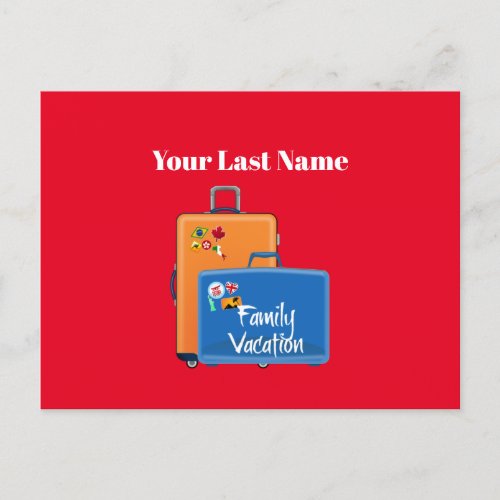 Family Vacation Template Customizable Postcard
