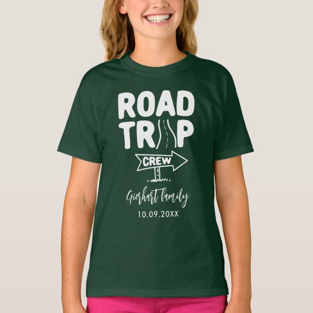 Family Vacation Typography Custom Name T-Shirt (Front)