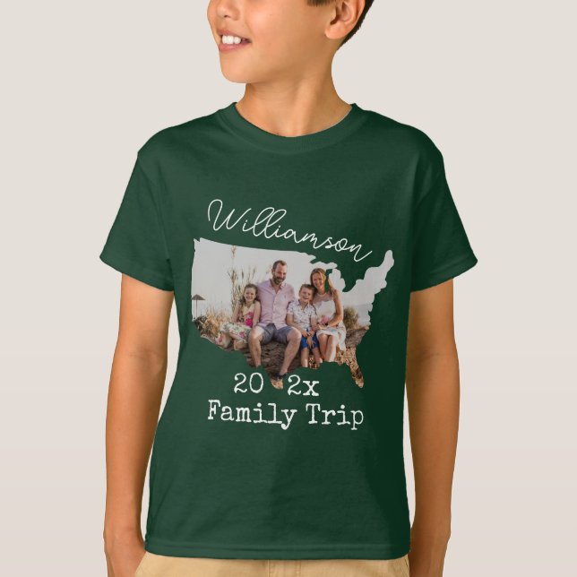 Family Vacation USA RoadTrip Photo Matching Family T-Shirt (Front)