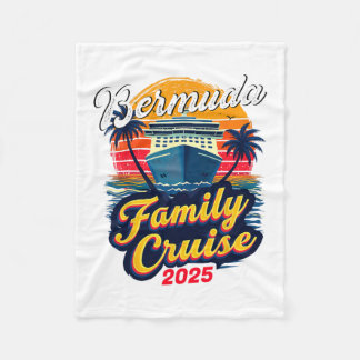 Family Vacation Vacay Squad Family Cruise Bermuda Fleece Blanket